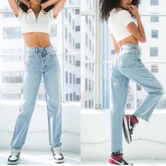 Revice Denim Womens Blue 90s Baby Joey Straight Leg Jeans (J3) - Picture 1 of 7